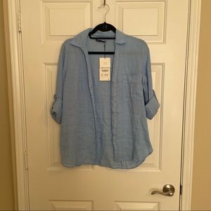 NWT Zara Linen Shirt Size XS